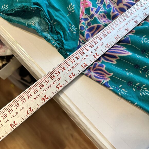 Anthony Richards Womens Dress Teal Floral Mandala 3X Cotton Short Sleeve Cotton - Picture 6 of 10